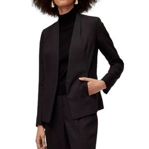 Aritzia Babaton Keith Jacket Collarless Tailored Blazer Open-Front Black 2